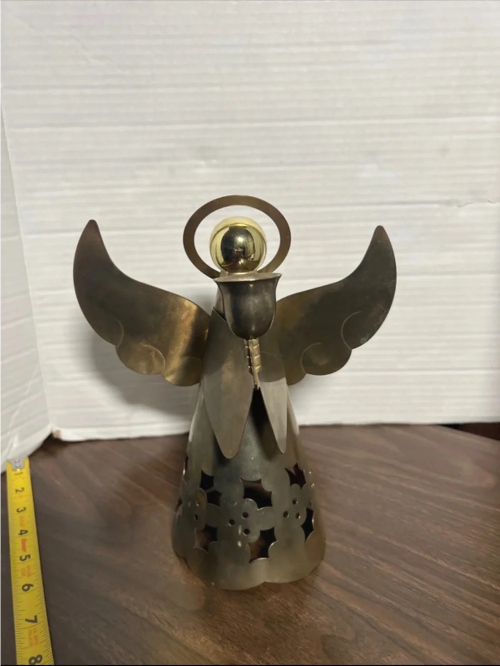 Source Unknown Brass Angel Candle Holder - Gold Tone